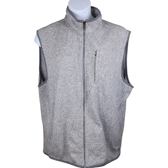 Chaps Men’s Gray Full-Zip Fleece Vest XXL - Picture 1 of 9